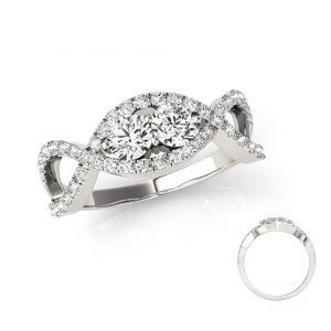 White Gold Two Stone Ring