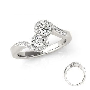 White Gold Two Stone Ring