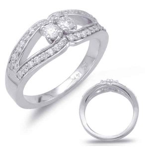 White Gold Two Stone Ring