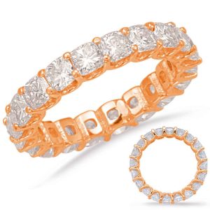 Rose Gold Cushion Cut Eternity Band