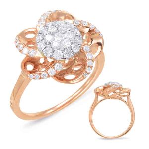 Rose & White Gold Diamond Fashion Ring