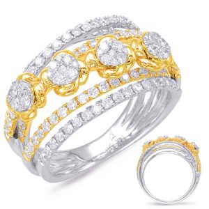 Yellow & White Gold Diamond Fashion Ring