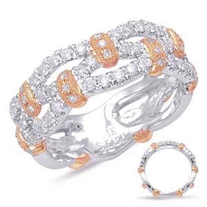 Rose & White Gold Diamond Fashion Ring