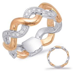 Rose & White Gold Diamond Fashion Ring