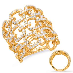 Yellow Gold Diamond Fashion Ring