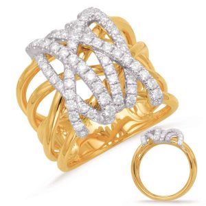 Yellow & White Gold Diamond Fashion Ring