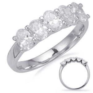 White Gold Oval Diamond Band