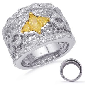 Yellow White & Yellow Dia Fashion Ring