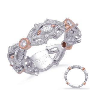 Rose & White Gold Diamond Fashion Ring