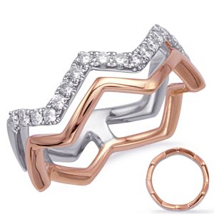 Rose & White Gold Diamond Fashion Ring