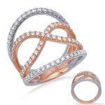 Rose & White Gold Diamond Fashion Ring