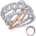 Rose & White Gold Diamond Fashion Ring