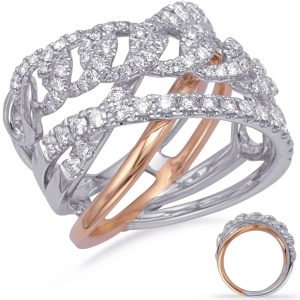 Rose & White Gold Diamond Fashion Ring