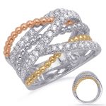 Rose & Yellow & White Gold Diamond Fashi