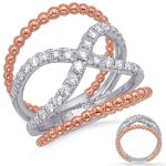 Rose & White Gold Diamond Fashion Ring