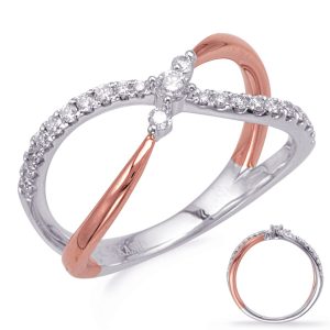 Rose & White Gold Diamond Fashion Ring