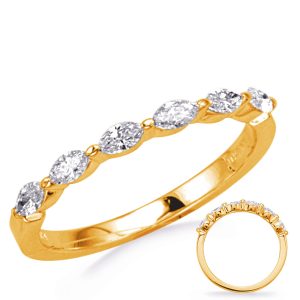 Yellow Gold Diamond Marquise Band
