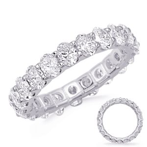 White Gold Oval Diamond Eternity Band