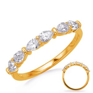 Yellow Gold Pear Shape Wedding Band