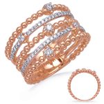 White & Rose Gold Diamond Ring