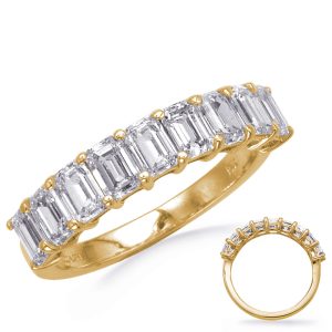 Yellow Gold Diamond Emerald Cut Band