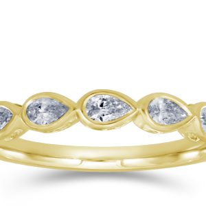 Yellow Gold Pear Shape Diamond Ring