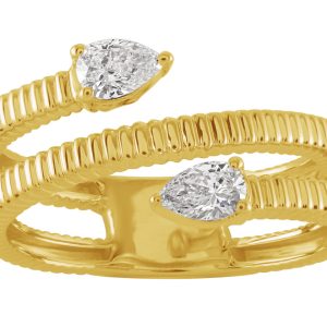 Yellow Gold Pear Shape Diamond Ring