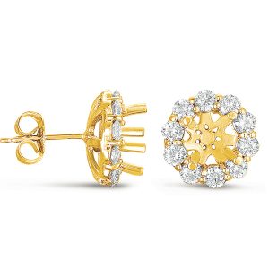 Halo Diamond Earring  For .50ct Total