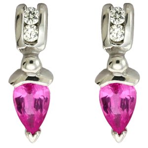 Pink Sapphire & Diamond Earring