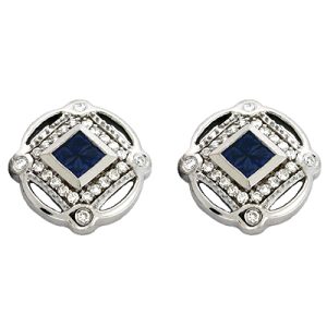 Sapphire & Diamond Earring