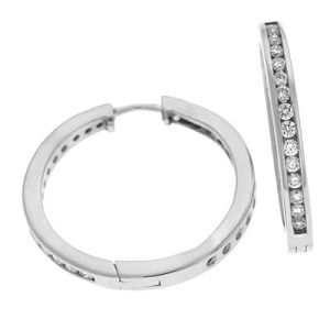 Inner Set Channel Hoop Earring
