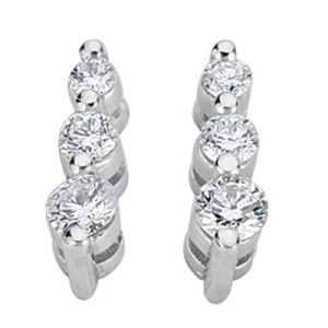 Three Stone Diamond Earring