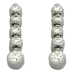 White Gold Tennis Earring