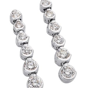 White Gold Tennis Earring