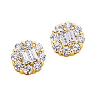 Yellow Gold Diamond Earring