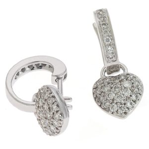 White Gold Heart Earring