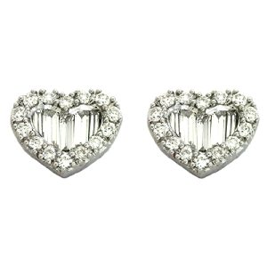 White Gold Heart Earring