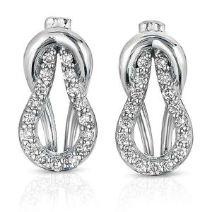 White Gold Love Knot Earring