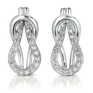White Gold Love Knot Earring