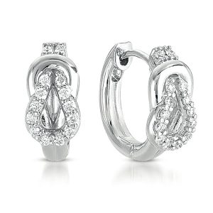 White Gold Love Knot Hoop