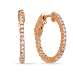 Rose Gold 3/4 Securehinge Hoop Earring