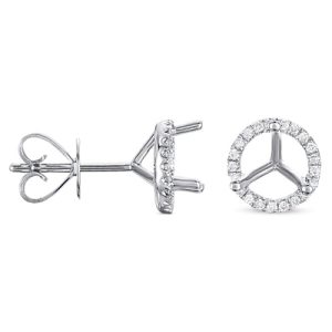 Three Prong Earring Setting 3.00ct Tw