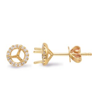 Three Prong Earring Setting 3.00ct Tw