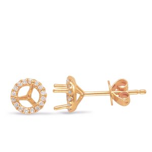 Three Prong Earring Setting 4.00ct Tw
