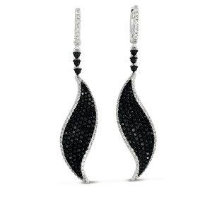 White & Black Diamond Earring