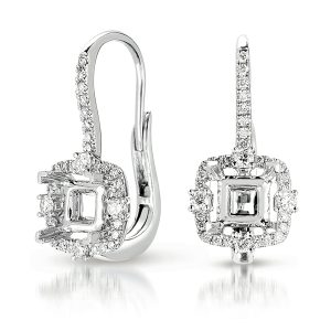 Halo Earring Setting For 1cttw