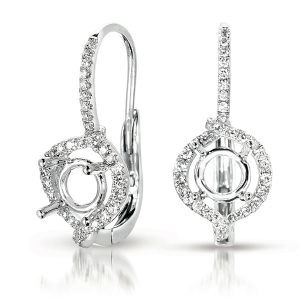 Hallo Earring Setting For 2.0ct Tw