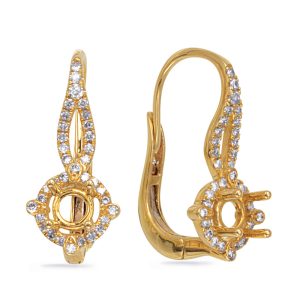 Hallo Earring Setting For .50ct Tw
