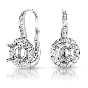 Halo Earring Setting For 1.5ct Tw