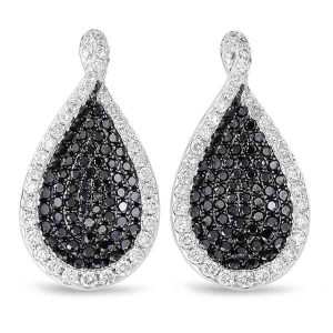 White & Black Diamond Earring